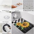 thumbnail image 4 of Watercolor Rustic Sunflowers Kitchen Floor Mats, Retro Blossom Floral 2 PCS Anti Fatigue Area Runner Rugs Set Black White Check Non-Slip Bathroom Comfort Standing Mat Home Decor, 4 of 6