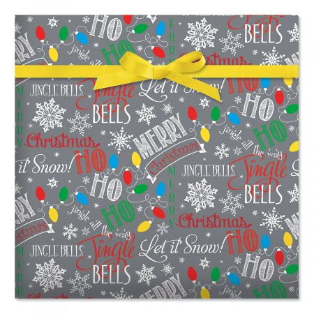 - Let It Snow Jumbo Rolled Gift Wrap- 72 sq ft.