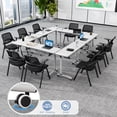 thumbnail image 4 of 47.2" Conference Table, 2 Pack Foldable Flip Top Modular Table with Silent Lockable Wheels, Space-Saving Mobile Training Desk for Office, Classroom & Meeting Spaces, White2, 4 of 7