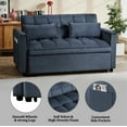 thumbnail image 2 of Gewnee 52.75" Convertible Sleeper Sofa Bed Adjustable Backrest with Pillows for Living Room Apartment.Black, 2 of 16