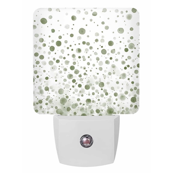 Night Lights Auto Sensor Sage Green Polka Dot Plug-in LED Nightlights Lamp Dusk to Dawn for Living Room, Bedroom, Bathroom, Hallway, Stairways Home Wall Decor, Modern Art Night Light