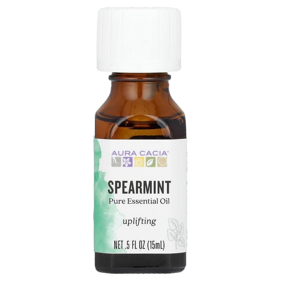 Aura Cacia 100% Pure Essential Oil Animating Spearmint (Mentha Spicata) - 0.5 Oz