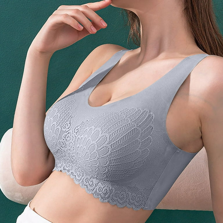 Borniu Plus Size Sport Bra for Women, 3 Pack Full Coverage Wirefree Mesh  Breathable Sport Bras Comfort Extra Elastic Workout Sport Bras with Pads