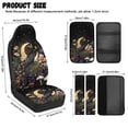 thumbnail image 6 of Xoenoiee Raven Crow Butterfly Flower Moon Star Print 5 Pcs Car Seat Full Set PU Leather Car Accessories for Women 2 PCS Front Rear Seat Covers 2 Pcs Auto Seat Belt Cover 1 Pc Car Armrest Cover Pad, 6 of 7