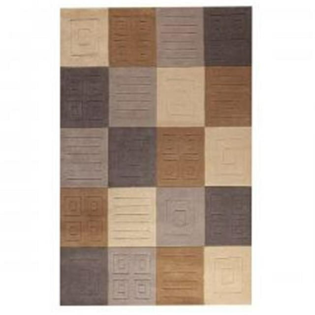 MAT Orange CATCUAGBE050070 Cuadro Grey & Beige Rectangle Area Rug, 5 x 7 ft.