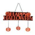 thumbnail image 1 of Halloween Hanging Tag with Happy Halloween Sign and Pumpkin Decoration Props for Window Home Fireplace (Orange), 1 of 6