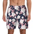 thumbnail image 3 of Uemuo Leaves Flower Pattern Mens Swim Trunks Quick Dry Board Shorts with Mesh Lining, Stretch Beach Shorts Quick Dry No-Chafing Board Shorts-XX-Large, 3 of 9