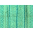 thumbnail image 1 of Ahgly Company Machine Washable Indoor Rectangle Abstract Turquoise Blue Modern Area Rugs, 3' x 5', 1 of 4