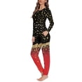 thumbnail image 2 of Suhoaziia Pjs Sets for Women Soft Long Sleeve Top & Pants Breathable Pajama Lingerie Size 4XL,Round Neck Christmas Fall/Winter Clothing Star Sequins Casual Outfits, 2 of 5