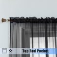 thumbnail image 2 of Wpm Cortinas Transparentes Negras De 60 Pulgadas De Ancho X 95 Pulgadas De Largo, 2 Paneles, Tratamiento De Ventana Para Sala De Estar, Bolsillo Para Barra, Gasa Transparente Para Dormitorio, Cocina,, 2 of 5