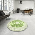 thumbnail image 3 of Ahgly Company Indoor Round Traditional Gold Medallion Area Rugs, 3' Round, 3 of 6