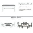 thumbnail image 3 of Harper & Bright Designs Farmhouse 6 Pieces Dining Table Set for 6, Solid Wood Kitchen Table Set with 4 Upholstered Chairs and Bench, White, 3 of 15