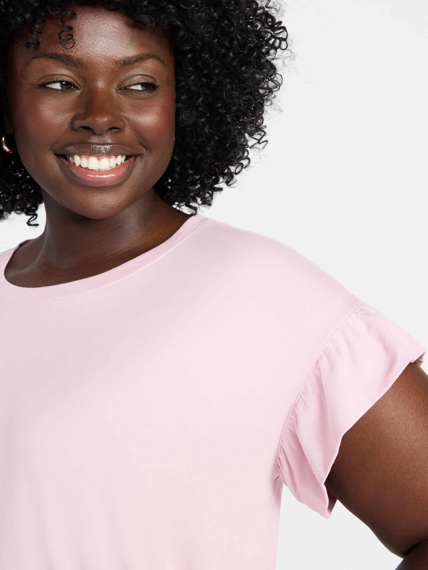 Terra & Sky Women's Plus Ruffle Short Sleeve Tee, Sizes 0X-5X