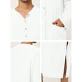 thumbnail image 5 of INSPIRE CHIC Men's Nightshirt Cotton Long Solid Color Button Closure 2 Pockets Nightshirt XL White, 5 of 6