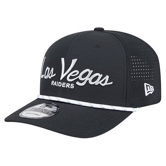 Men's New Era Black Las Vegas Raiders Script 9SEVENTY Adjustable Hat