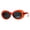Dark Orange Black, variant on Womens Mod Oval Thick Plastic Round Chic Sunglasses Green Brown