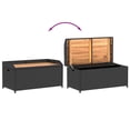 thumbnail image 5 of vidaXL Storage Bench Black 100x50x52 cm Poly Rattan and Acacia Wood, 5 of 5