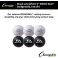 thumbnail image 4 of Champion Sports 6" Black and White Rhino Skin Low Bounce Dodgeball Set, 4 of 6