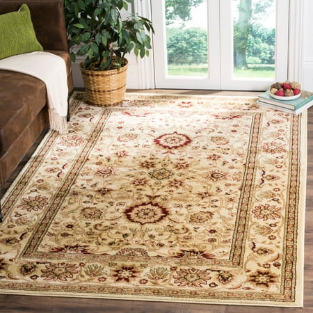 SAFAVIEH Lyndhurst Victoria Traditional Area Rug  Ivory  9  x 12 Lyndhurst Rug Collection. Luxurious EZ Care Area Rugs. The Lyndhurst Collection features luxurious  easy care  easy-maintenance area rugs made to add long lasting charm and decorative beauty even in the busiest  high traffic areas of the home. Hand tufted using a blend of soft yet durable synthetic yarns styled in traditional Persian florals  interwoven vines and intricate latticework. Use the Lyndhurst rugs in your home for an elegant and transitional upgrade.