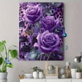 thumbnail image 4 of UXIEQU Purple Rose Butterfly Leopard Canvas Wall Art Print 15.75x11.81 Inches, 4 of 8