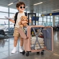 thumbnail image 2 of TABU Carry On Luggage with Side Bag, Front Opening Suitcase with Cup Holder & Phone Mount, USB & Type-C Port, TSA Lock, Phone Mount, Pink, 2 of 8
