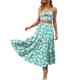 thumbnail image 3 of Gibobby faldas de mezclilla para mujer Falda de verano plisada elástica con bolsillos para mujer(Verde， L), 3 of 5