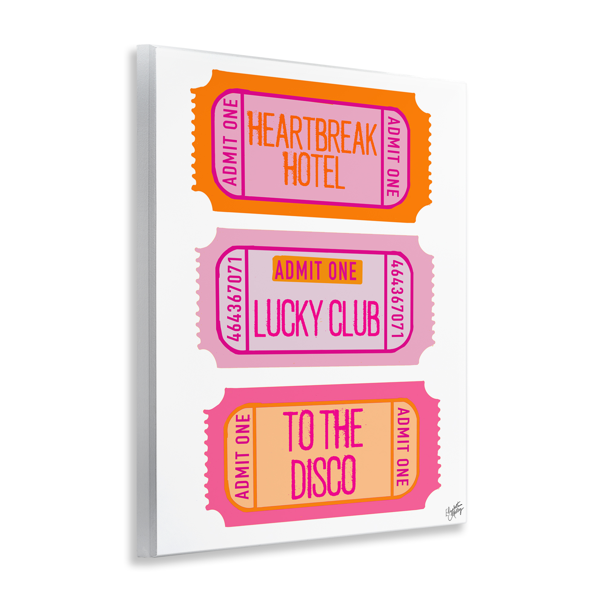 Stupell Industries Disco Phrases Tickets Text & Numbers Painting Unframed Art Print Wall Art, 11 x 14