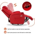 thumbnail image 2 of Mcombo Manual Swivel Rocker Recliner Chair with Massage and Heat, 2 Side Pockets, 2 Cup Holders, Red Durable Faux Leather 8031, 2 of 8