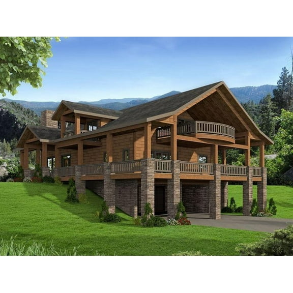001-2242: Mountain Northwest 3 Bed, 3 Bath Luxury Home Plan, 2734 Sq Ft: Full Blueprints with License to Build by Home Plan Marketplace - Lesuto