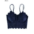 thumbnail image 5 of Spencer Womens Sexy Lace Backless Bralette Bra Vest Crochet Tank Camisole Padded Bra Crop Top Lingerie "L,Blue", 5 of 7