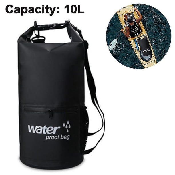 Bolsa seca impermeable con bolsillo frontal con cremallera que mantiene el equipo seco para kayak, playa, rafting, paseos en bote, senderismo, camping y pesca con teléfono resistente al agua