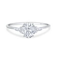 thumbnail image 3 of 1 CT Center 7X5MM Oval, Marquise & Round Cut Lab Created Moissanite Diamond Solitaire Engagement Ring For Women In 10K Solid White Gold ( VVS1 Clarity, 1.00 Cttw)-5, 3 of 6