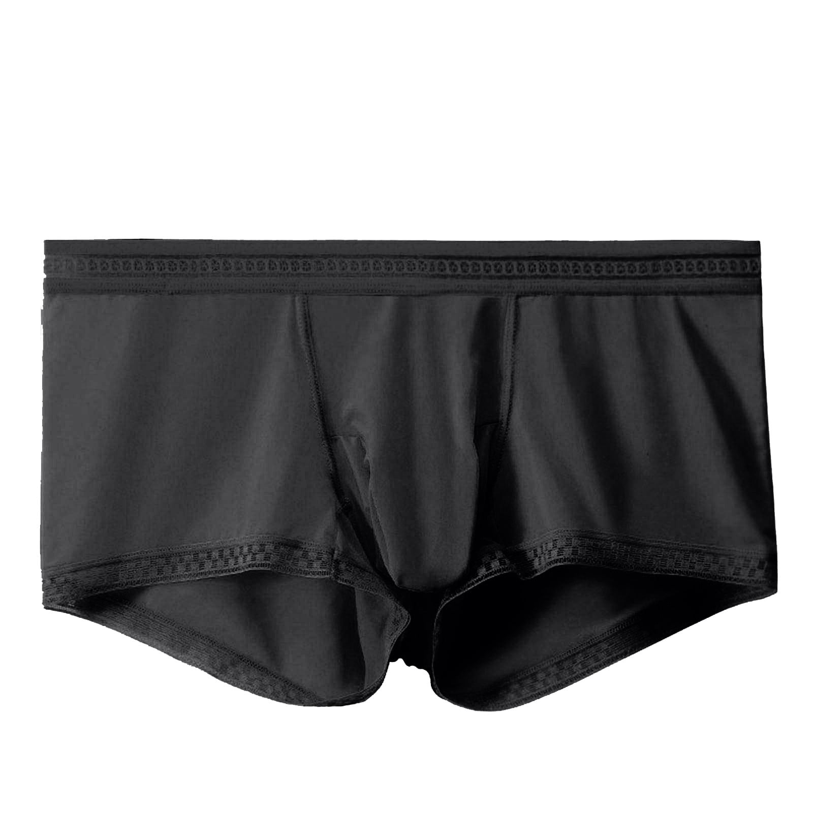 PMUYBHF Male Mens Thermal Underwear Bottoms Knee Length Mens Underwear Breathable Cool Underwear Translucent Men s Boxer Shorts Xxl