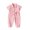 Pink, variant on GYRATEDREAM Toddler Baby Girls Cute Denim Romper Kids Button down Belted Jumpsuit Elastic Leg Long Summer Outfits with Pockets for 2-7 Years