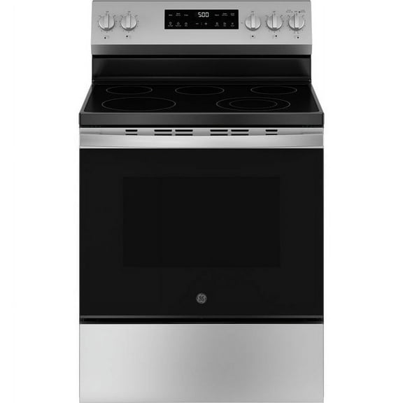 GE® 30" 5.0 Cu. ft. 240 Volts Free-Standing Electric Range with Crisp Mode in Stainless Steel
