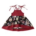 thumbnail image 1 of PENGXIANG Vintage Bambin Bébé Filles Sangle Robe Partie Tull Princesse Floral Robe de Soleil Rouge 1-2 Ans, 1 of 8