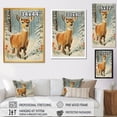 thumbnail image 4 of Designart "Winter Adventure with Brown Deer II" Animals Framed Wall Art - Traditional Brown Deer Landscape Hallway Framed Wall Art Decor, 4 of 6