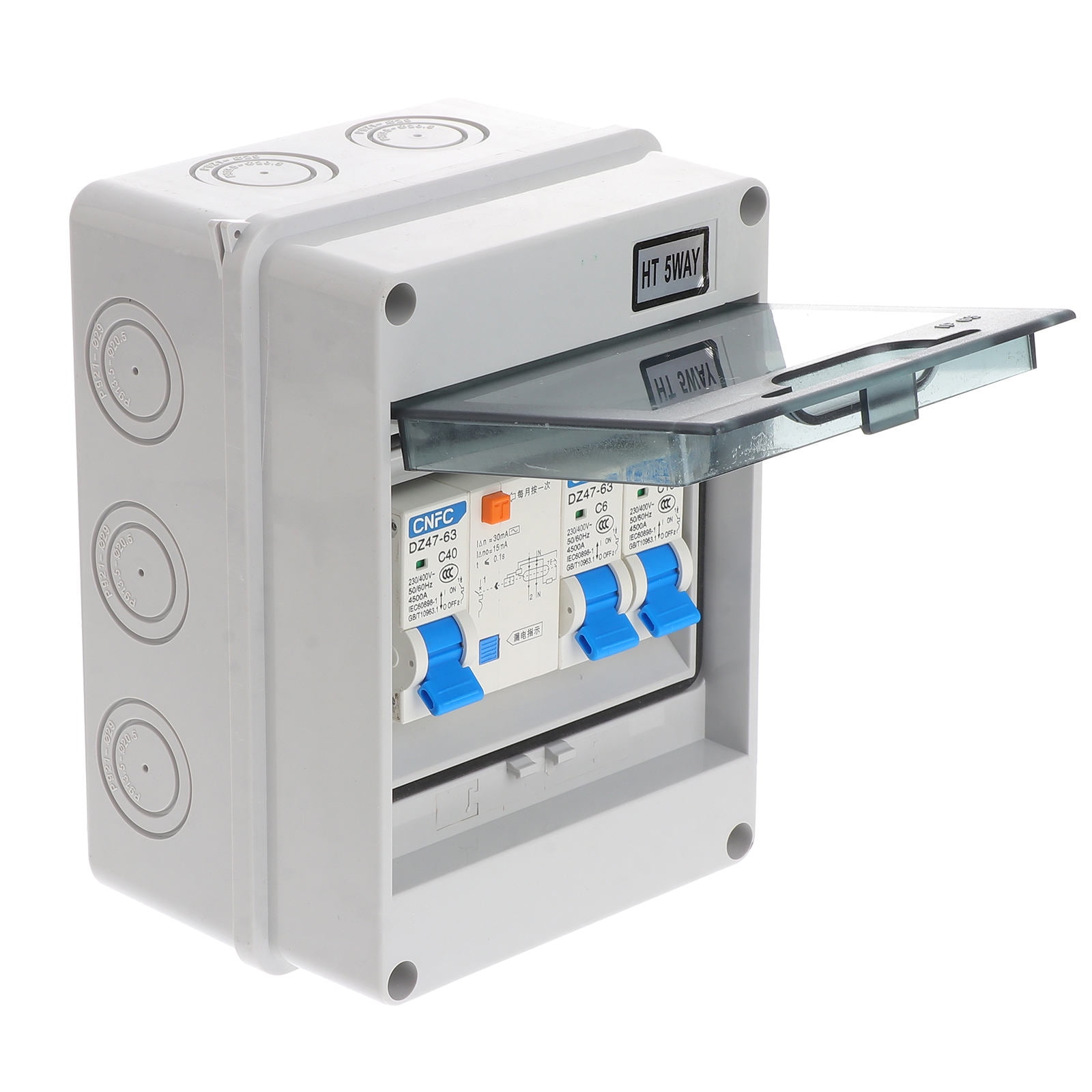 SASABAXI 1Set Small Breaker Box with Leakage Protection and Personal Shock Protection for Caravans and Outbuildings