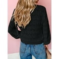 thumbnail image 3 of ZAXARRA Cardigan en Tricot pour Femmes Manches Longues Col en V Fermeture à Boutons Veste Décontractée Automne Pull, 3 of 5