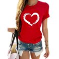 thumbnail image 2 of Innerwin T-shirt à Col Rond pour Femme T-shirt Tenue Quotidienne T-shirt Mode à Imprimé Cœur Rouge 3TG, 2 of 7