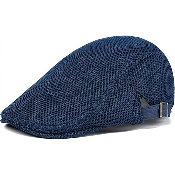 Mens Breathable Mesh Summer Hat Adjustable Newsboy Beret Ivy Cap Cabbie Flat Cap