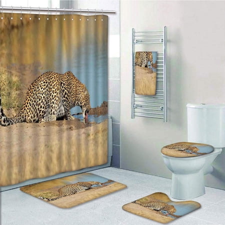 EREHome Leopard Panther Drinking at Waterhole Safari Wild South African ...