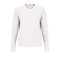 thumbnail image 5 of WCMZJ Women 2024 Fall Sweater Long Sleeve Ribbed Knit Pullover Casual Loose Crewneck Batwing Split Sweater White M, 5 of 7