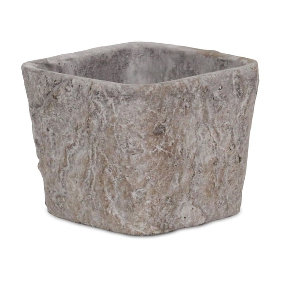 Maceta cuadrada cónica de cemento gris Cheungs