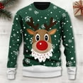 thumbnail image 2 of JIKNTTR Mens Christmas Sweaters Christmas Reindeer Print Knit Turtleneck Sweatshirt Fashion & Cute Holiday Sweater Stylish Warm Sweater Jacket, 2 of 4