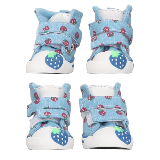 Small Dog Canvas Shoes, Prevent Slip Closure Blue Lightweight Puppy Boots for Daily Type 1,Type 2,Type 3,Type 4,Type 5
