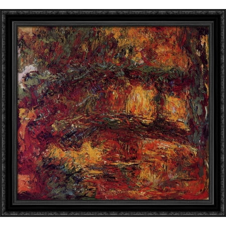 UPC 607083058135 product image for The Japanese Bridge at Giverny 30x28 Large Black Ornate Wood Framed Canvas Art b | upcitemdb.com