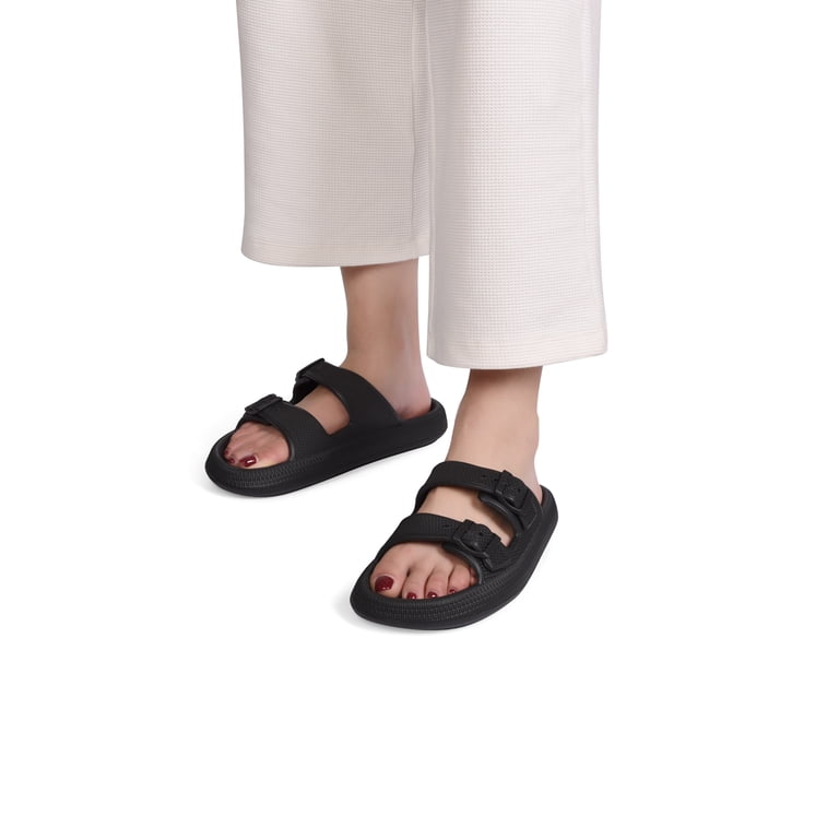 Thick EVA Pillow Sandals with Adjustable Buckles Non Slip Unisex Amazon.com | BenSorts Women Cushion Foam Sandal 2 Buckle  main image 3