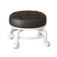 thumbnail image 2 of Taburete con asiento bajo y ruedas, taburete redondo para tareas domésticas, silla giratoria para adultos, taburete bajo con polea, ruedas giratorias Negro, 2 of 8