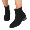thumbnail image 5 of Willtoo Orthopedics Womens Ankle Boots Low Block Heel Chelsea Booties Side Zipper Round Toe Fall Winter Casual Short Boots, 5 of 5